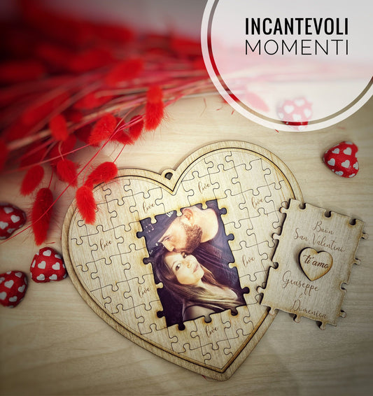 Cuore puzzle con foto