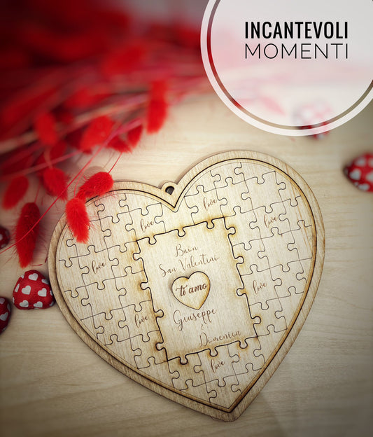 Cuore puzzle con foto