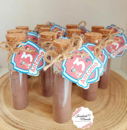 Bomboniera provetta cioccolata calda