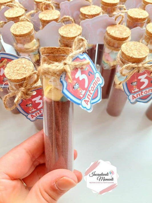 Bomboniera provetta cioccolata calda