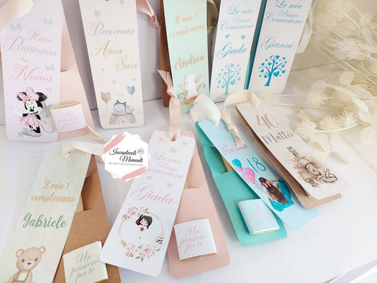 Segnalibro con penna e cioccolatino